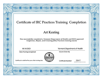 irc certificate